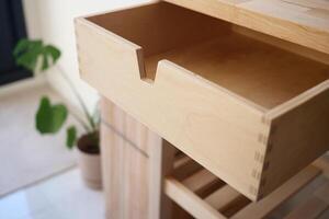 top view of a opened empty drawer photo