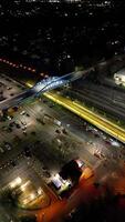High Angle View of Central City of Peterborough during Night of April 11th, 2024. England, Great Britain. video