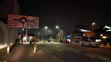 Aerial View of Central City of Hatfield during Night of March 9th, 2024. England, Great Britain. video
