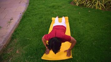 Man preforming push up exercise video
