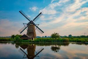 Windmills at Kinderdijk in Holland. Netherlands photo