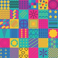 Vibrant Geometric Pattern. Abstract background with geometric shapes arranged. Modern abstract concept for print, banner, fabric, card, wrapping paper, cover. vector