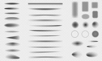 Set of realistic shadows with soft edges. Shadow effect. Poster, banner, flyer. vector