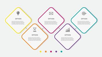 Infographic thin line design with icons and 5 options or steps. Infographics for business concept. Can be used for presentations banner, workflow layout, process diagram, flow chart, info graph vector