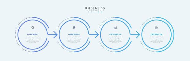 Infographic thin line design with icons and 4 options or steps. Infographics for business concept. Can be used for presentations banner, workflow layout, process diagram, flow chart, info graph vector