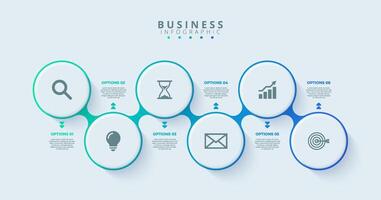 Infographic thin line design with icons and 6 options or steps. Infographics for business concept. Can be used for presentations banner, workflow layout, process diagram, flow chart, info graph vector