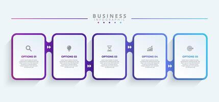 Infographic thin line design with icons and 5 options or steps. Infographics for business concept. Can be used for presentations banner, workflow layout, process diagram, flow chart, info graph vector