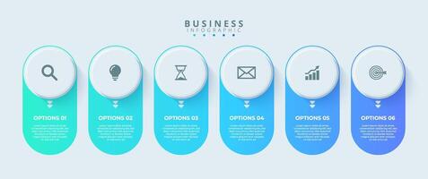 Infographic thin line design with icons and 6 options or steps. Infographics for business concept. Can be used for presentations banner, workflow layout, process diagram, flow chart, info graph vector