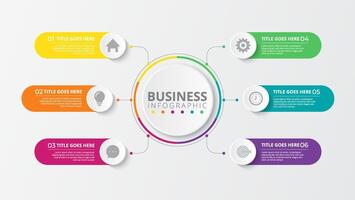 Infographic thin line design with icons and 6 options or steps. Infographics for business concept. Can be used for presentations banner, workflow layout, process diagram, flow chart, info graph vector