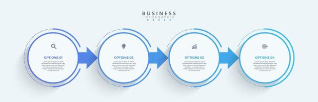 Infographic thin line design with icons and 4 options or steps. Infographics for business concept. Can be used for presentations banner, workflow layout, process diagram, flow chart, info graph vector
