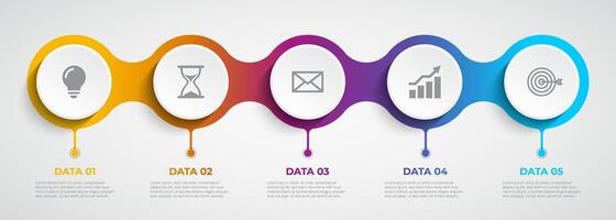 Infographic thin line design with icons and 5 options or steps. Infographics for business concept. Can be used for presentations banner, workflow layout, process diagram, flow chart, info graph vector