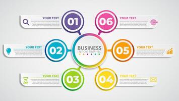 Infographic thin line design with icons and 6 options or steps. Infographics for business concept. Can be used for presentations banner, workflow layout, process diagram, flow chart, info graph vector