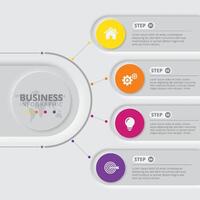 Infographic thin line design with icons and 4 options or steps. Infographics for business concept. Can be used for presentations banner, workflow layout, process diagram, flow chart, info graph vector