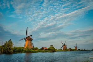 Windmills at Kinderdijk in Holland. Netherlands photo