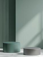 3D podium. Abstract minimal scene with geometrical forms. Design for product presentation. photo