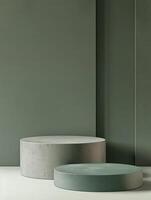 3D podium. Abstract minimal scene with geometrical forms. Design for product presentation. photo