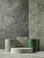 3D podium. Abstract minimal scene with geometrical forms. Design for product presentation. photo