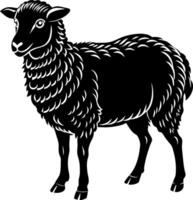 sheep silhouette illustration artwork Design on a white background vector