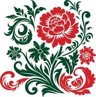 Flower design elements silhouette pattern, black and white decorative Floral design Silhouette Motif Pattern, vector