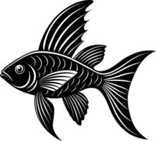 Fish silhouette illustration artwork Design on a white background vector