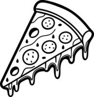 coloring page a single slice of pizza illustration artwork Design on a white background vector