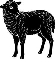 sheep silhouette illustration artwork Design on a white background vector
