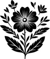 decorative Floral design Silhouette Motif Pattern, Flower design elements silhouette pattern black and white vector