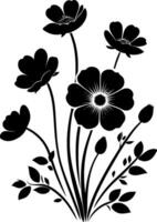 decorative Floral design Silhouette Motif Pattern, Flower design elements silhouette pattern black and white vector