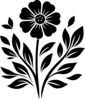 decorative Floral design Silhouette Motif Pattern, Flower design elements silhouette pattern black and white vector