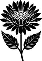 decorative Floral design Silhouette Motif Pattern, Flower design elements silhouette pattern black and white vector