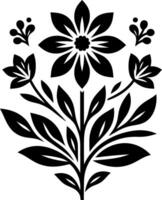 decorative Floral design Silhouette Motif Pattern, Flower design elements silhouette pattern black and white vector