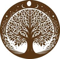 tree silhouette illustration on the white background, isolated tree silhouette logo design element vector
