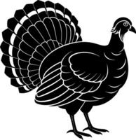 turkey hen silhoutte illustration artwork Design on a white background vector
