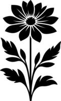 decorative Floral design Silhouette Motif Pattern, Flower design elements silhouette pattern black and white vector
