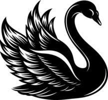 swan silhouette illustration artwork Design on a white background vector