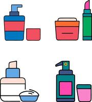 Four different types of cosmetics are shown in a row vector