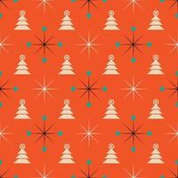a pattern with christmas trees on an orange background vector