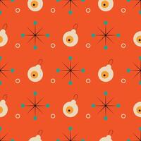 a pattern with pears and stars on an orange background vector