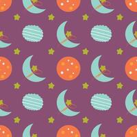 a pattern with planets and stars on it vector