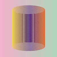 A colorful, abstract drawing of a cylinder with a purple stripe vector