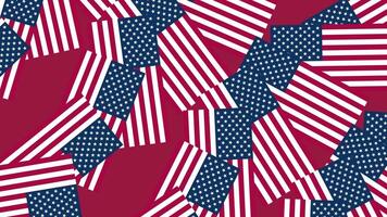 A dynamic collage of American flags on a red background, symbolizing patriotism and celebrations like the Fourth of July and Memorial Day in the United States video