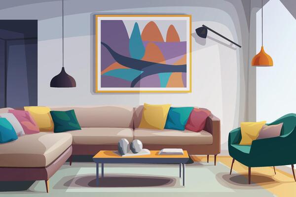 a modern minimal design interior living room