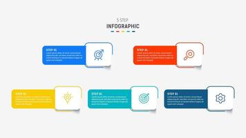Five Step Infographic design element template for presentation. info graphic illustration. process diagram and presentations step, banner, flow chart, 5 option template. vector