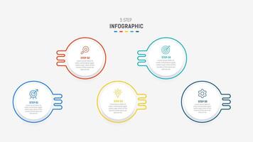 Five Step Infographic design element template for presentation. info graphic illustration. process diagram and presentations step, banner, flow chart, 5 option template. vector
