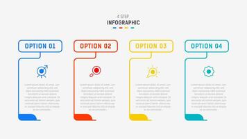 Four Step Infographic design element template for presentation. info graphic illustration. process diagram and presentations step, banner, flow chart, 4 option template. vector