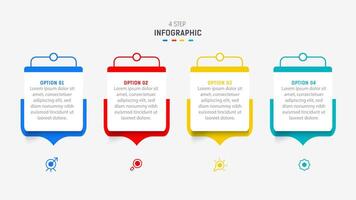 Four Step Infographic design element template for presentation. info graphic illustration. process diagram and presentations step, banner, flow chart, 4 option template. vector