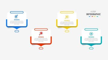 Four Step Infographic design element template for presentation. info graphic illustration. process diagram and presentations step, banner, flow chart, 4 option template. vector
