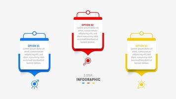 Three Step Infographic label design template with line icons. process steps diagram, presentations, workflow layout, banner, flow chart, info graph illustration. vector