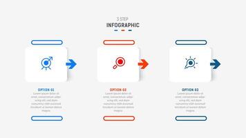Three Step Infographic label design template with line icons. process steps diagram, presentations, workflow layout, banner, flow chart, info graph illustration. vector