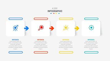 Four Step Infographic design element template for presentation. info graphic illustration. process diagram and presentations step, banner, flow chart, 4 option template. vector